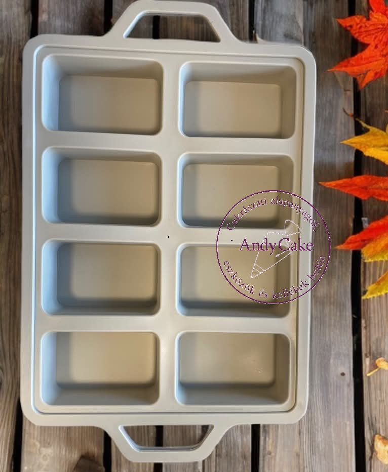 Szilikon mini kenyér sütő fém merevítéssel 8 részes