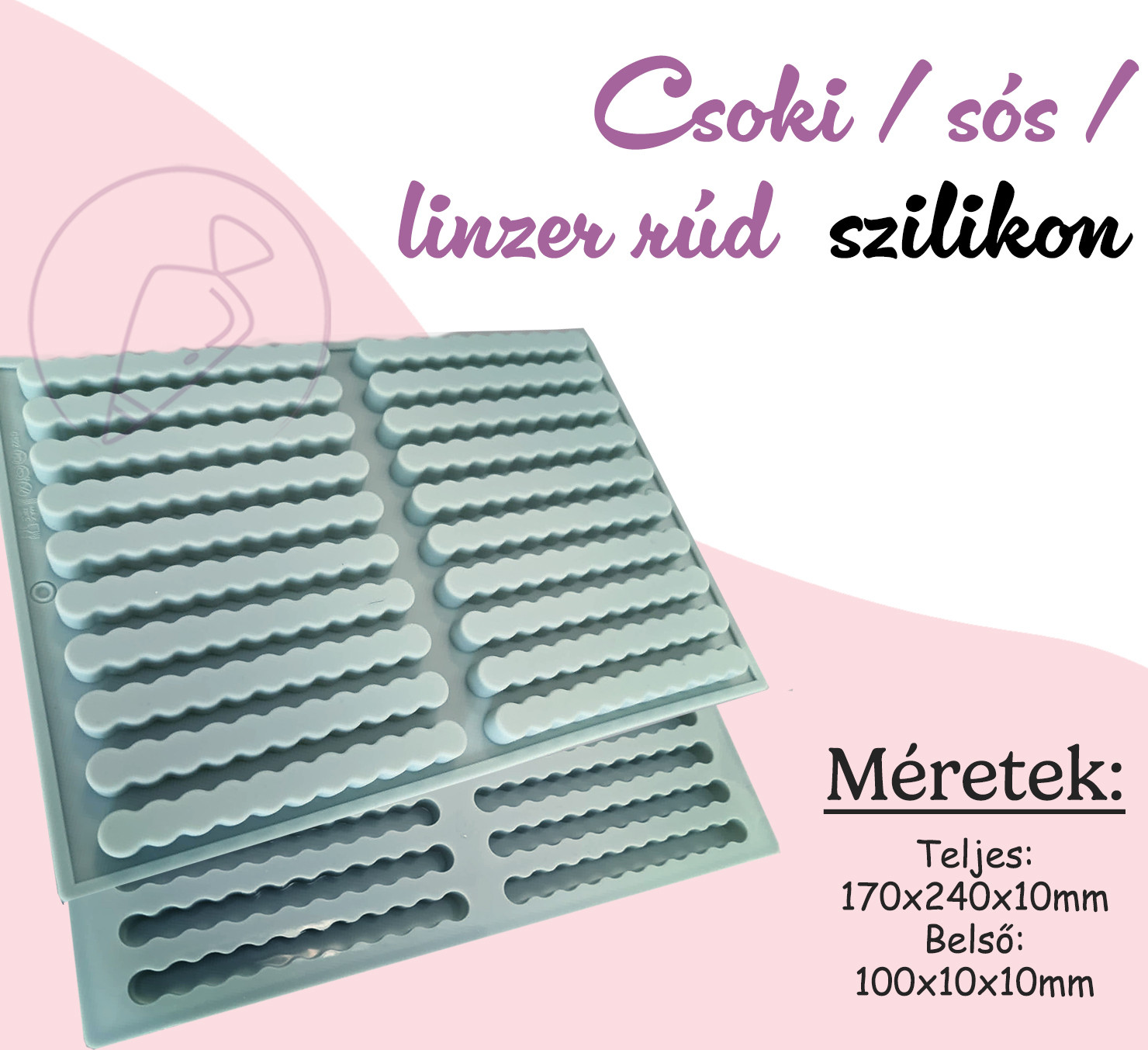 Csoki / sós /  linzer hullámos rúd  szilikon