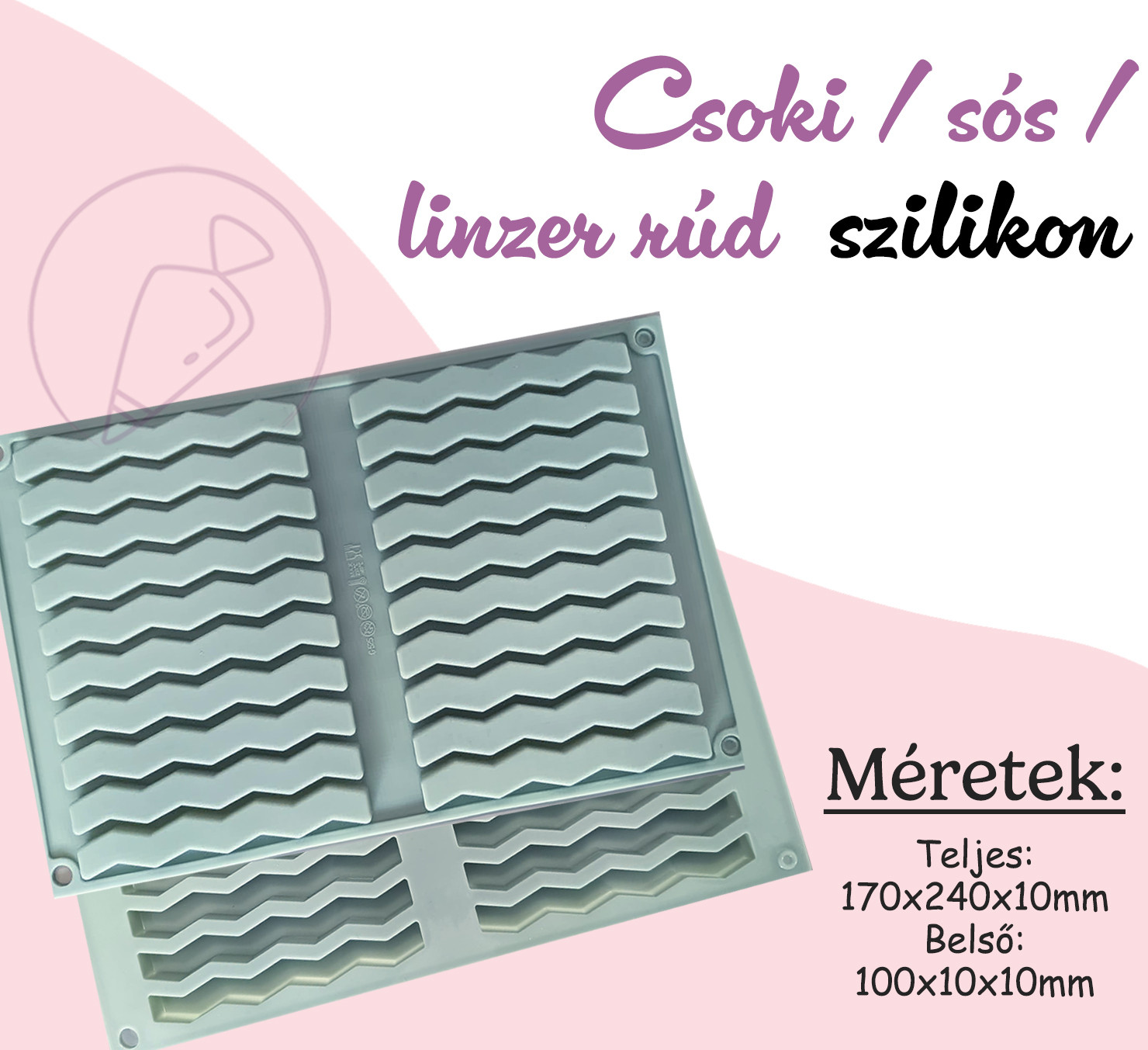 Csoki / sós /  linzer hullámos rúd  szilikon