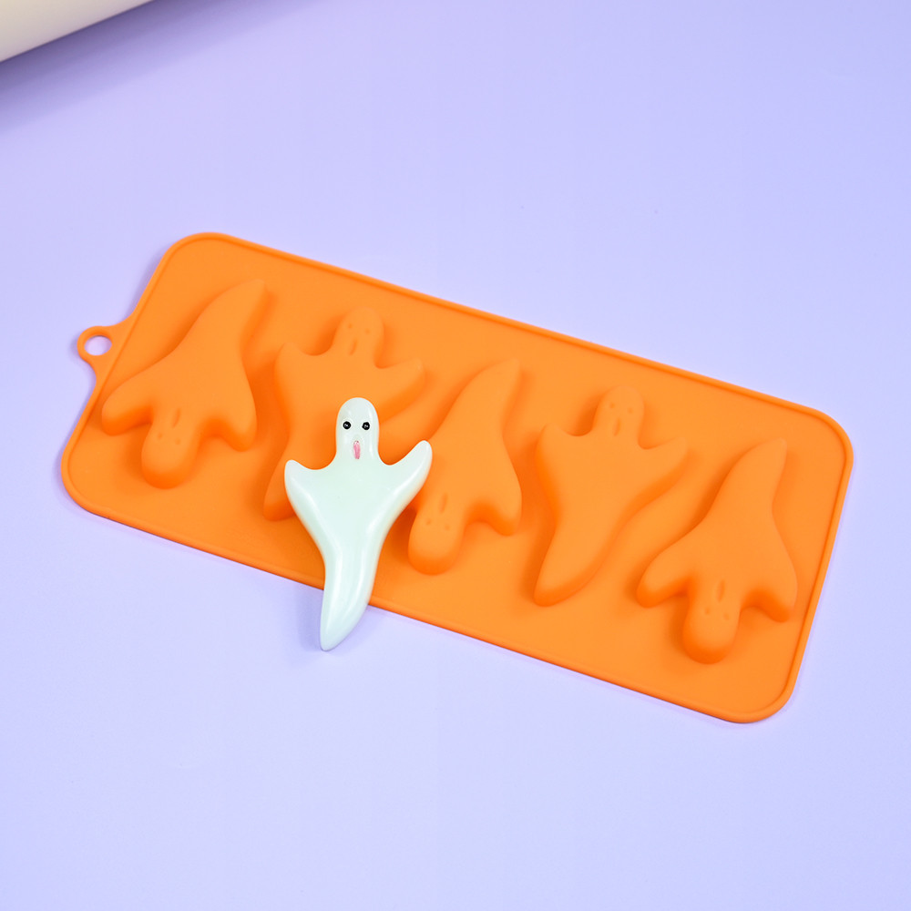 Halloween szilikon forma, 5 üreges – szellem
