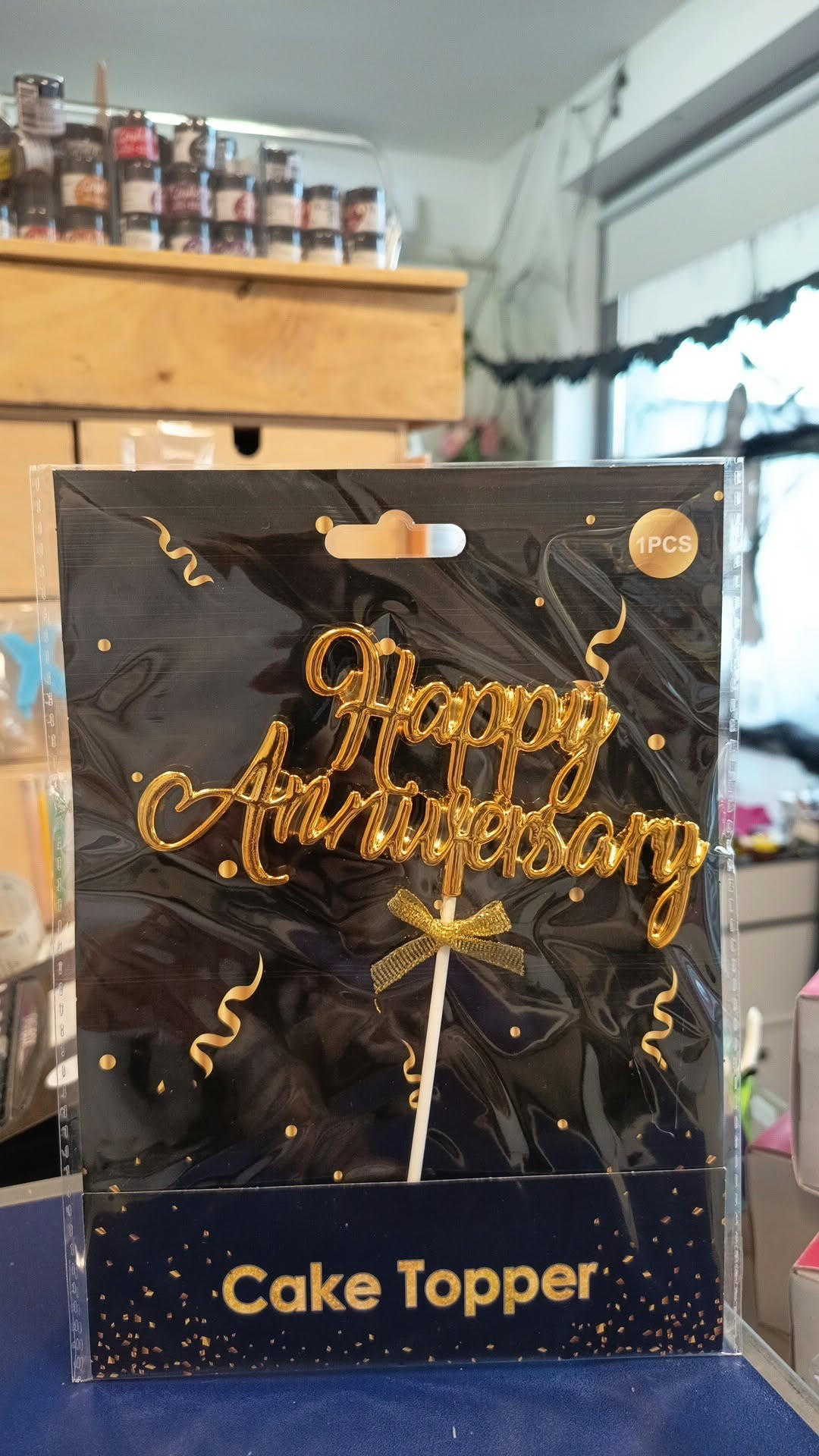 Happy Anniversay Akril tábla arany és ezüst színben