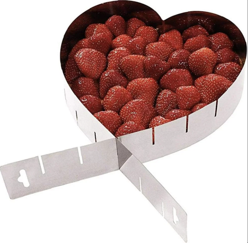 Állítható szív alakú tortakarika 15–28 cm – rozsdamentes acél