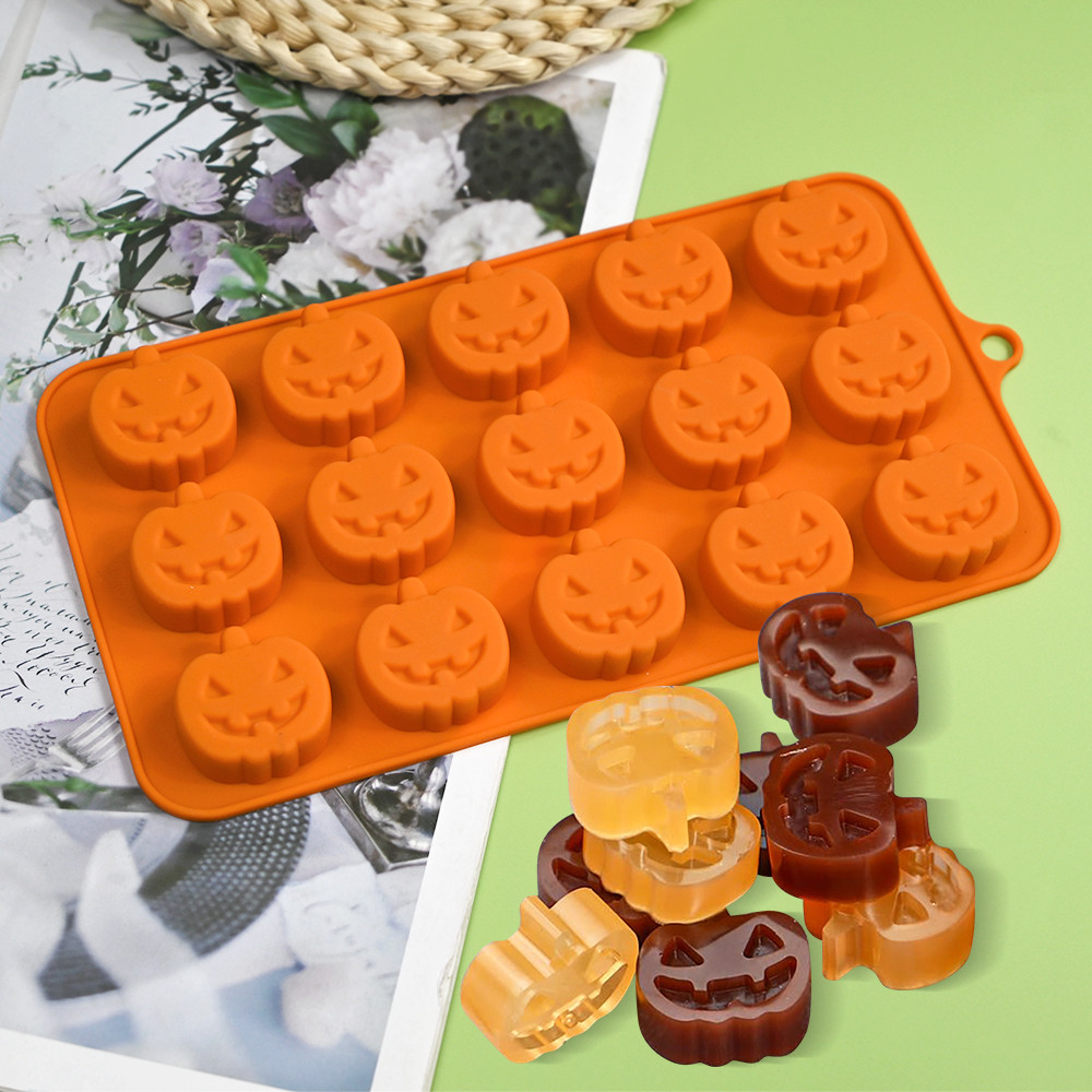 Szilikon forma – Halloween tök, 15 üreges