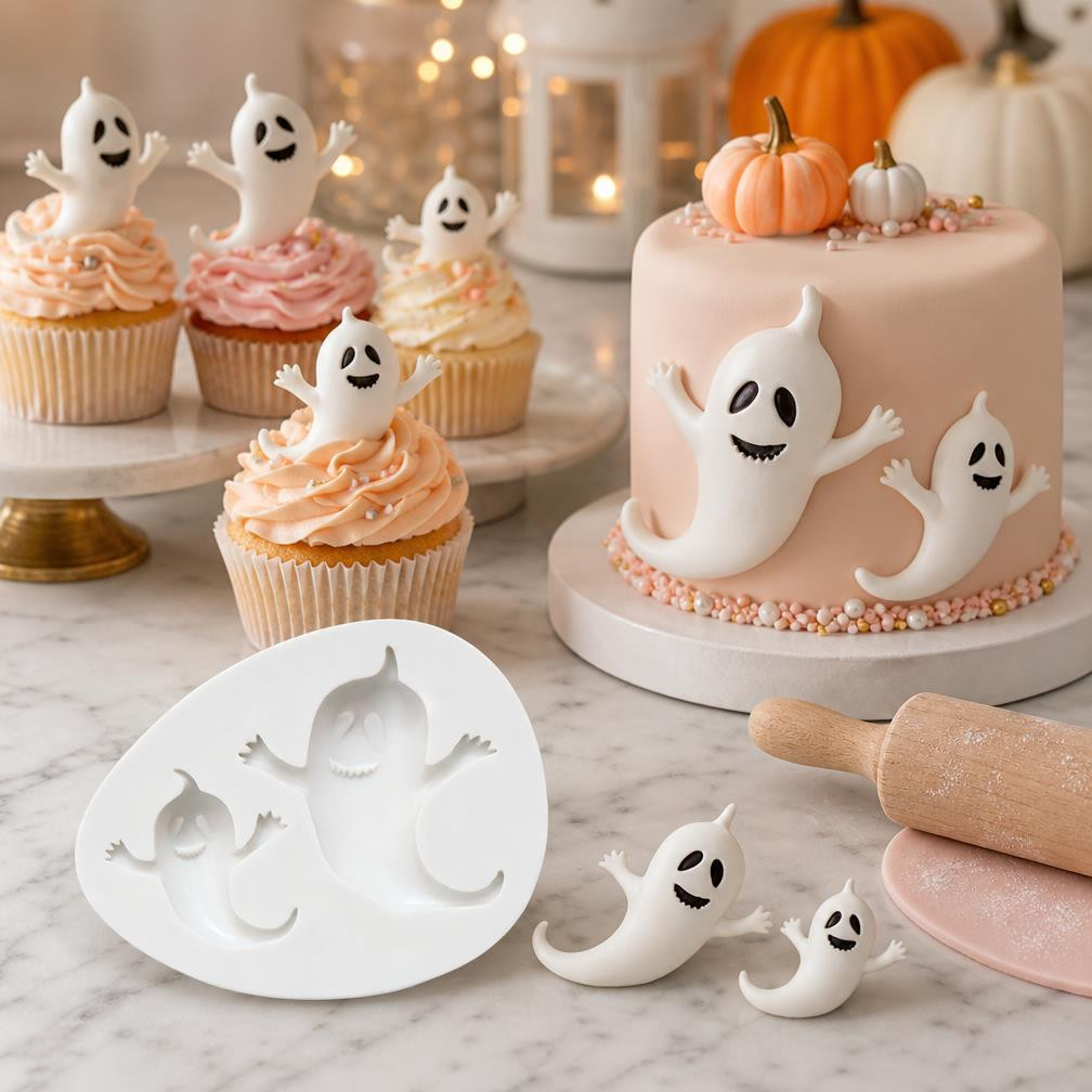 Szilikon forma – Halloween szellemek, 2 üreges