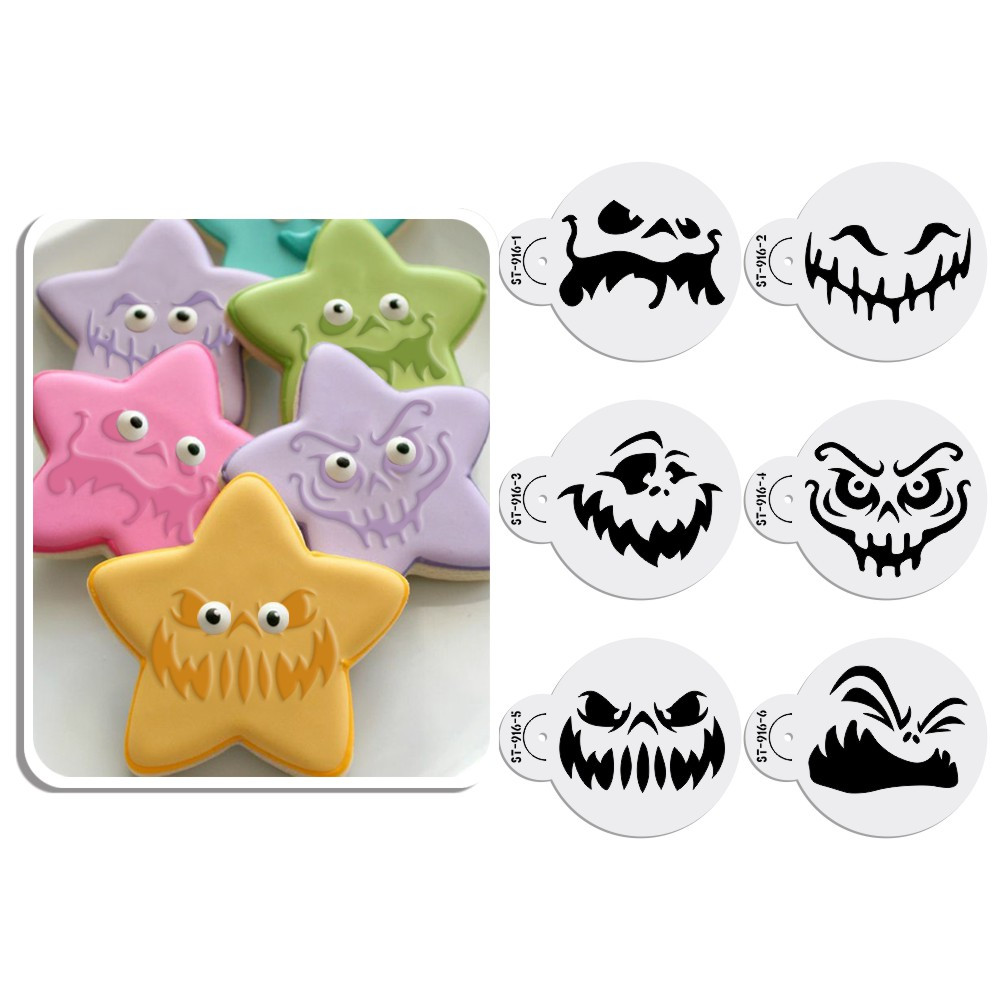 Halloween szörnyarcos kerek stencilek Ø 115 mm