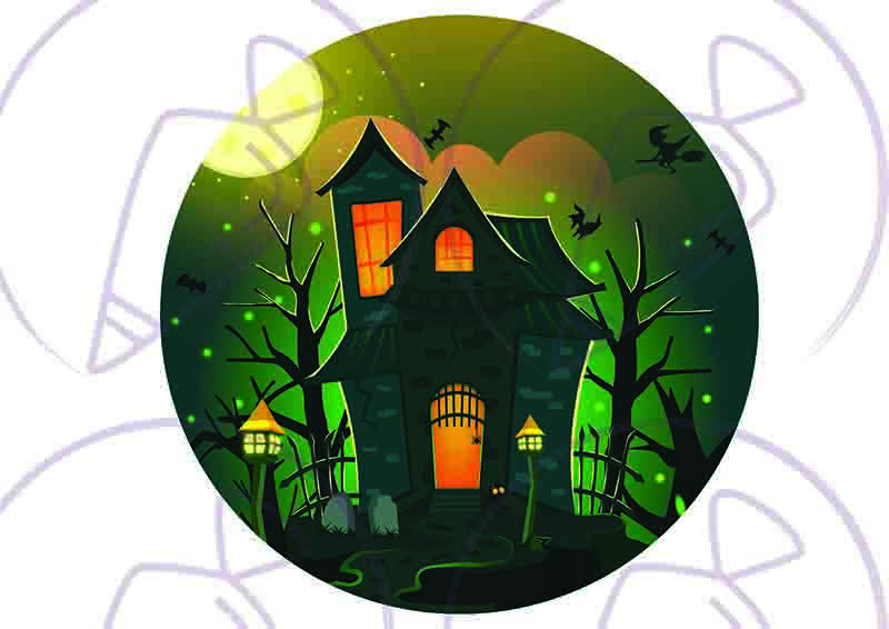 Halloweenes és őszi ostya körkép A/5, 14cm átmérő