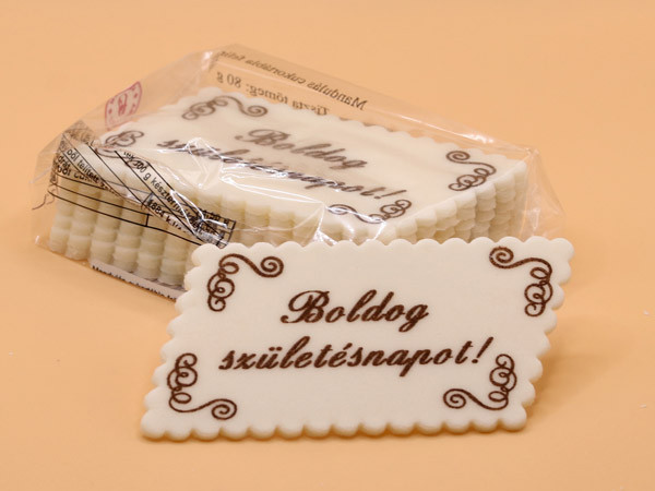Szülinapos marcipán tábla szögletes