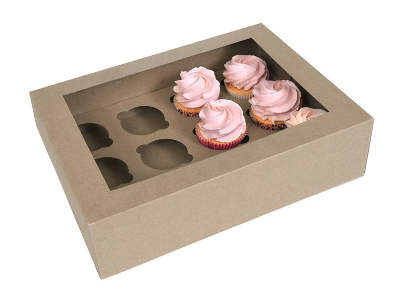 Ablakos barna mini muffin doboz 24db-os