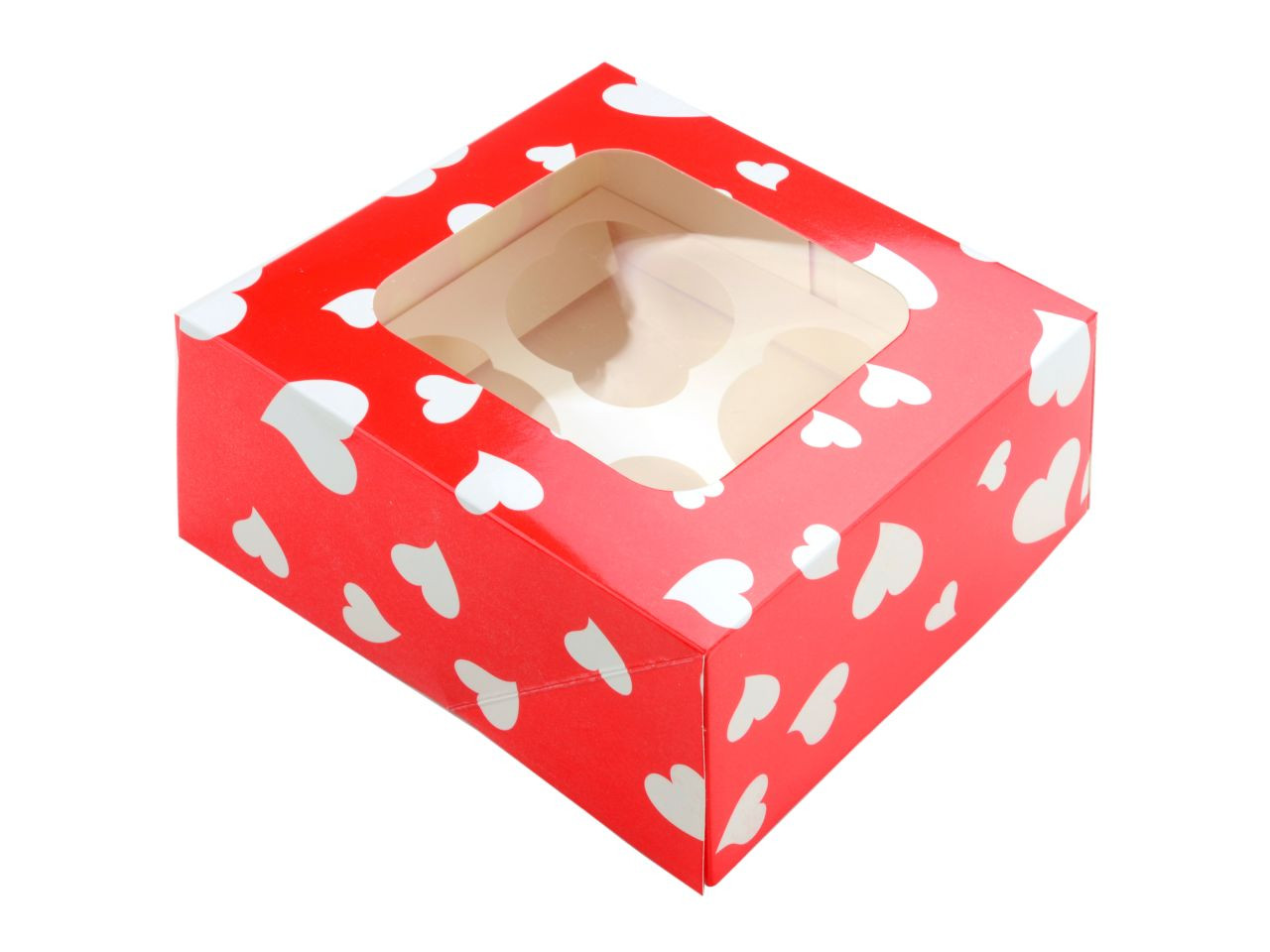 Szívmintás muffin / süteményes doboz Valentin