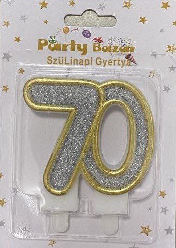 Szám gyertya arany-ezüst 18-70