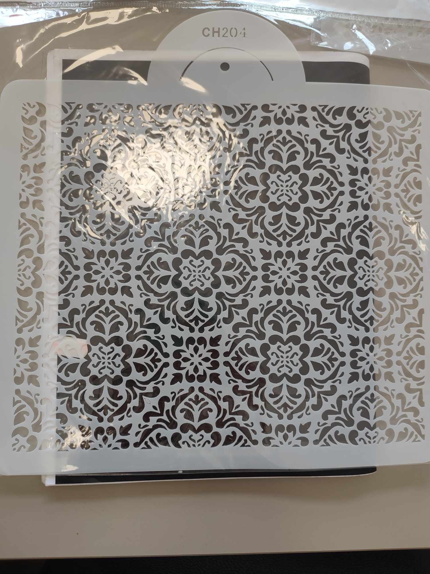 Vintage csempe stencil 25x25cm