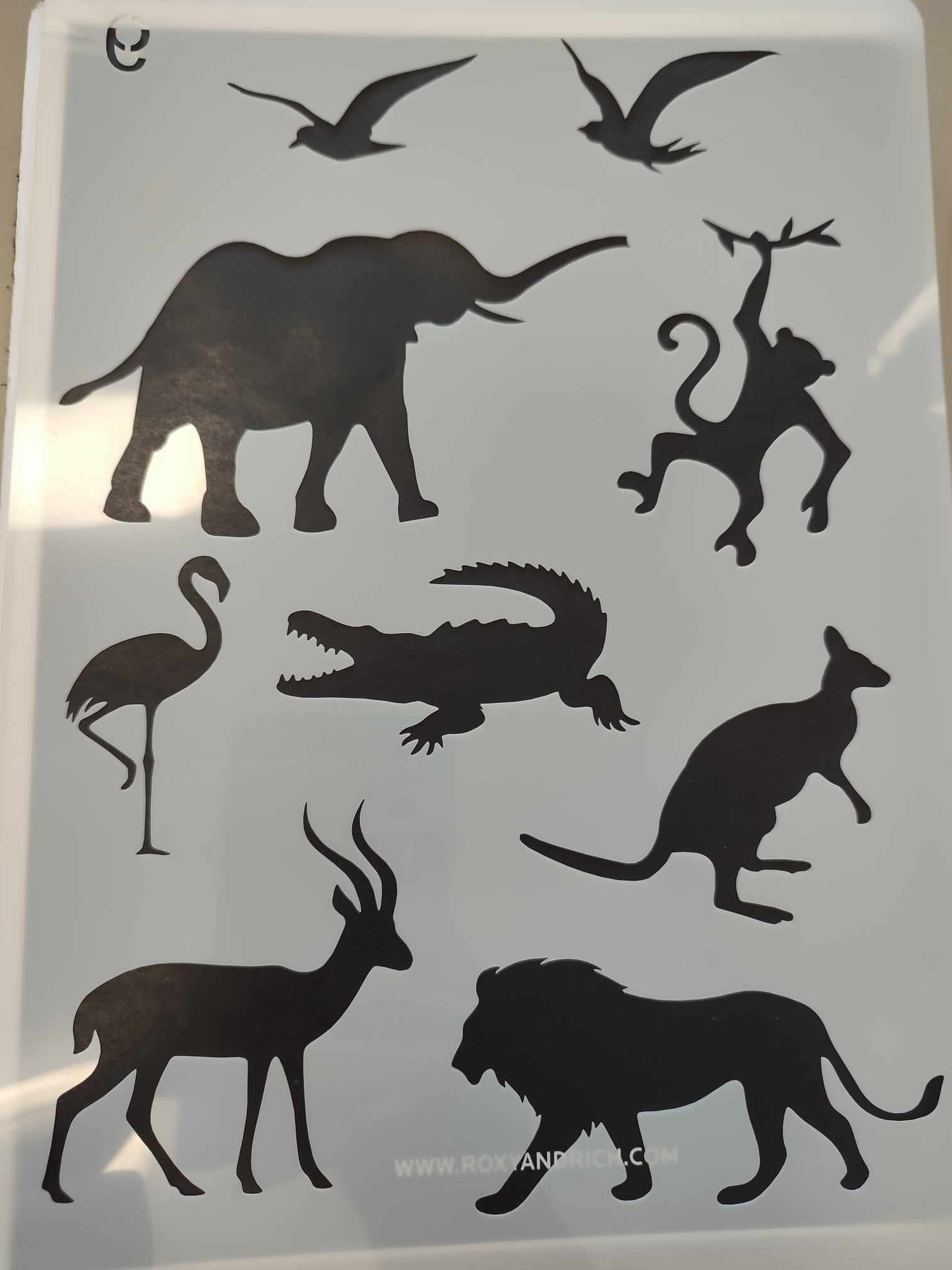 Afrikai állatok nagy stencil 21*30.7cm