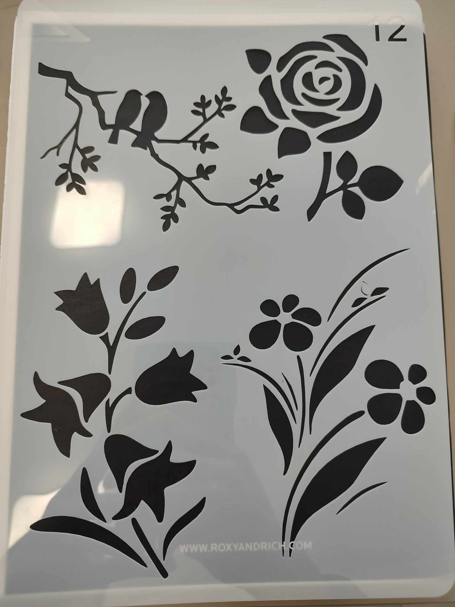Tavaszi virágok nagy stencil 21*30.7cm