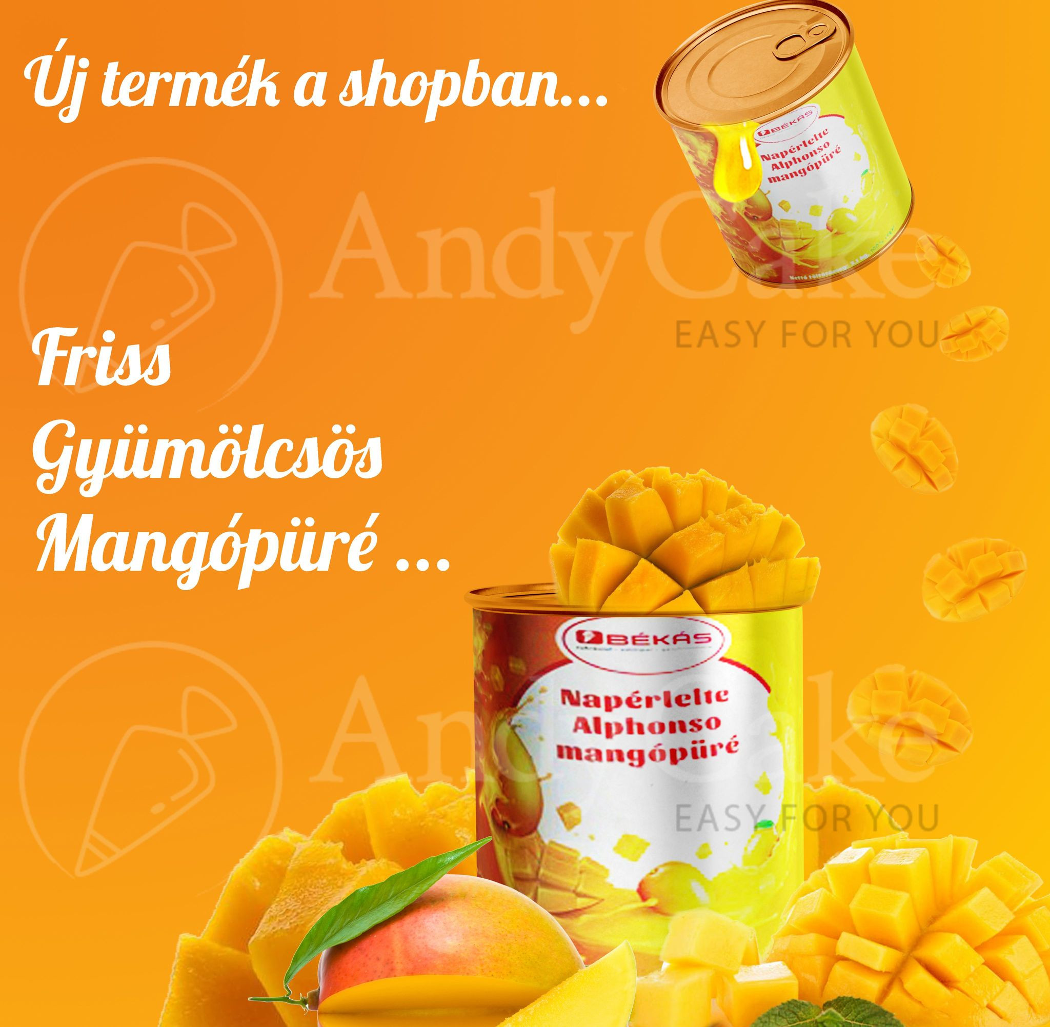 Mangópüré 850g (cukrozott Napérlelte Alphonso mangópüré)