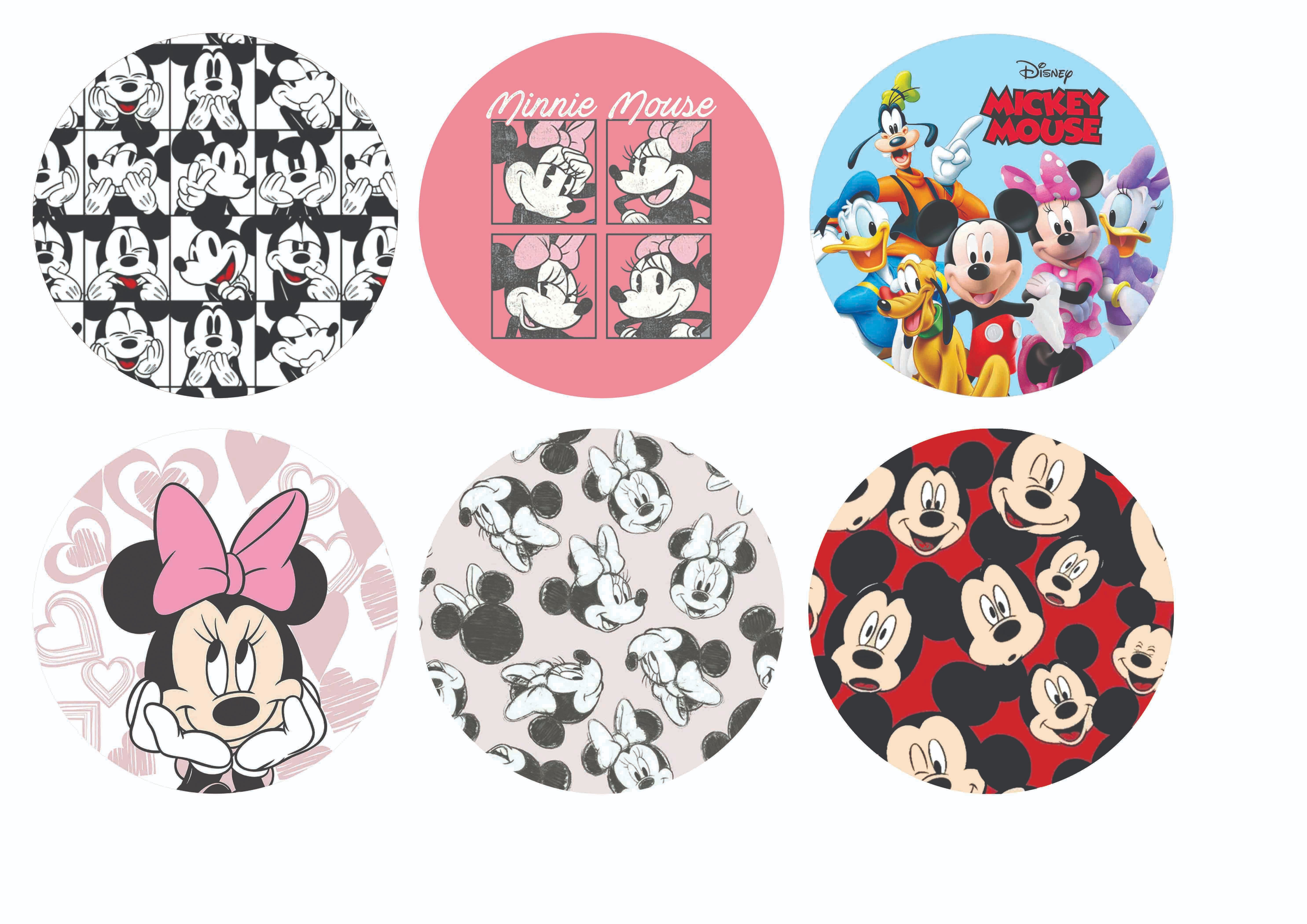 Mickey-Minnie 20cm kerek vékony ostyalap minták