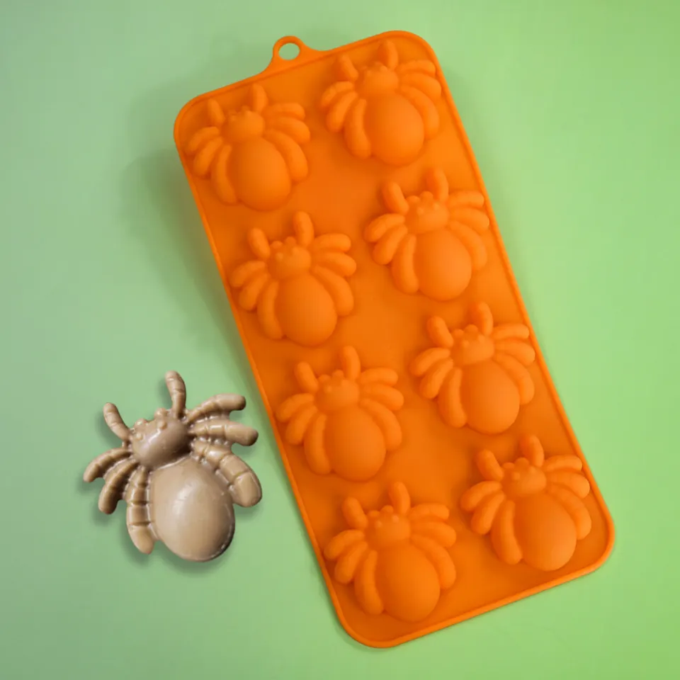 Halloween szilikon forma, 8 üreges – pók
